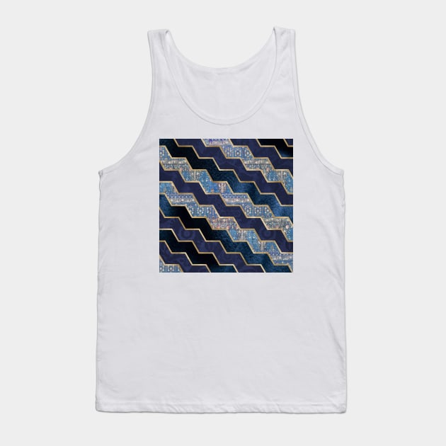 Moody blues geometric textures Tank Top by RoseAesthetic